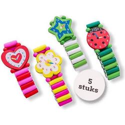 Uitdeelcadeaus houten horloges (5pcs) - Traktatie - Klein speelgoed - Grabbelton - Pinata - GRATIS Verzending